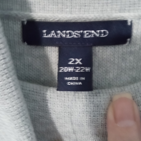 Lands' End Gray Cowl Neck Sweater Cozy Knit - Picture 3 of 4